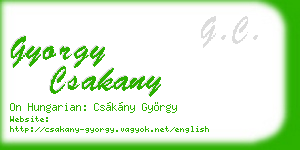 gyorgy csakany business card